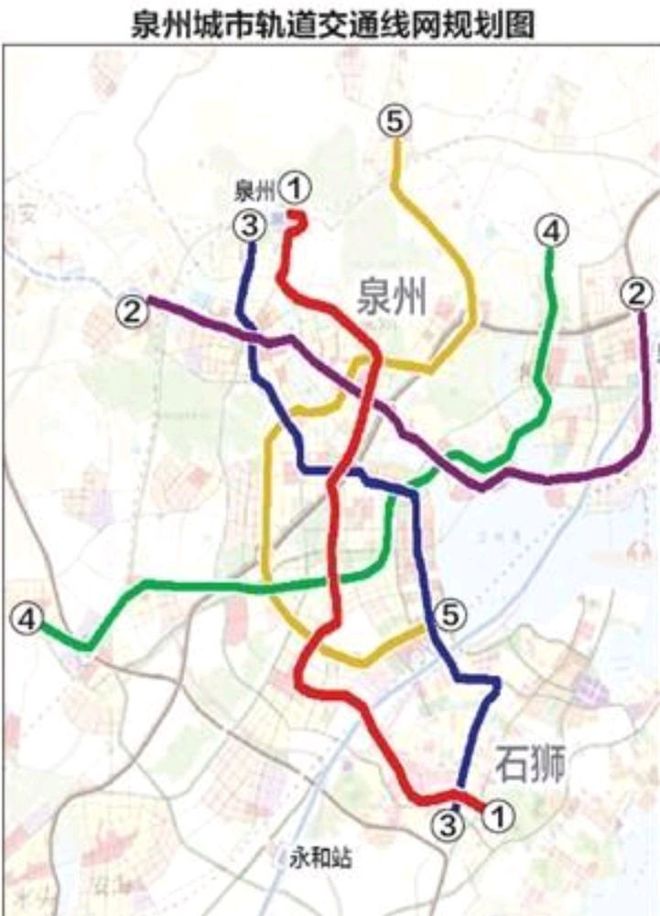 泉州快速軌道交通規(guī)劃：1號、2號、3號、4號、5號、6號線(圖4)