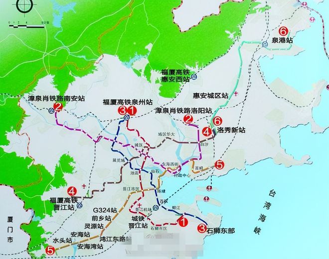 泉州快速軌道交通規(guī)劃：1號、2號、3號、4號、5號、6號線(圖29)