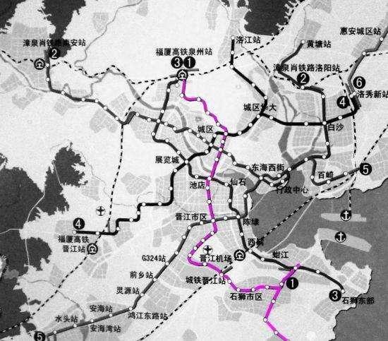 泉州快速軌道交通規(guī)劃：1號、2號、3號、4號、5號、6號線(圖33)